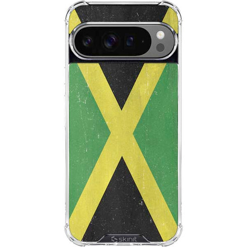 Jamaica Flag Distressed Google Pixel 10 Pro Clear Case